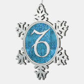 電気山羊座 スノーフレークピューターオーナメント (右)