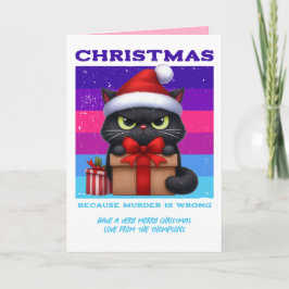 電気嵐の面白い猫 レトロクリスマスの写真 シーズンカード