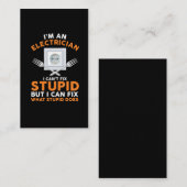 電気工おもしろいアドバイス職人のエキスパートユーモア 名刺 (正面/裏面)