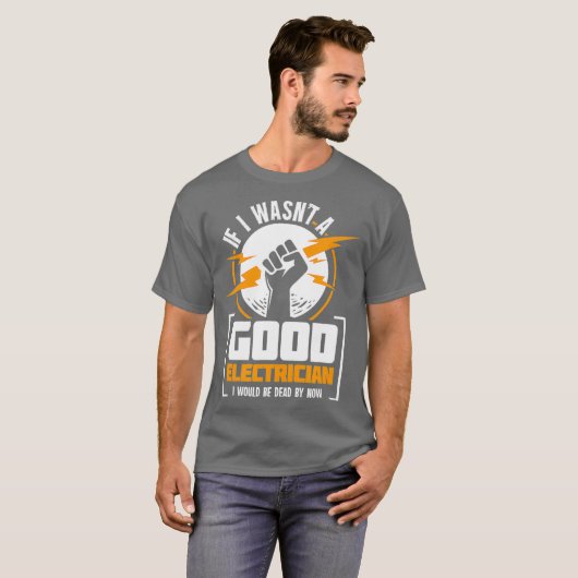 電気工おもしろい士への電気工事士の贈り物 Tシャツ (正面フル)