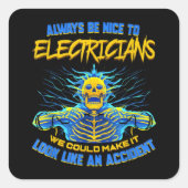電気工おもしろい士エレの電気工事士ギフト スクエアシール (正面)