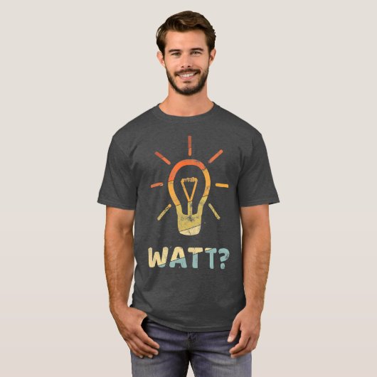 電気工おもしろい士マイスターヴィンテージ向けWATTギフト Tシャツ (正面フル)