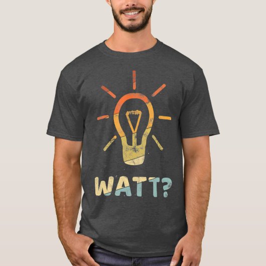 電気工おもしろい士マイスターヴィンテージ向けWATTギフト Tシャツ (正面)