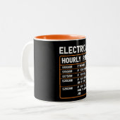 電気工おもしろい士時給2トーンコーヒーマグ ツートーンマグカップ (正面左)
