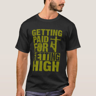 電気工おもしろい士電力ラインマンメンズボーイ Tシャツ
