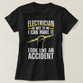 電気工おもしろい技工アー男性へトウィメンズプロフェッショナルE Tシャツ (デザイン正面)