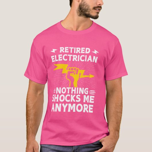 電気工おもしろい社リタイアアートメンズウィメンズワイヤーマン Tシャツ (正面)