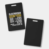 電気工おもしろい衣装、時給制男性 バッジ (正面＆裏面)