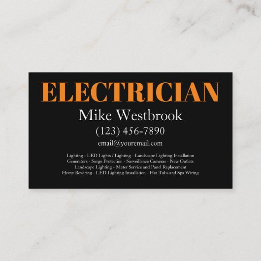 電気工はっきりしたモダン業サービスの名刺 名刺 (正面)