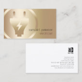 電気工エレガント社の電はっきりした気プラグ金ゴールドアイコン 名刺 (正面/裏面)