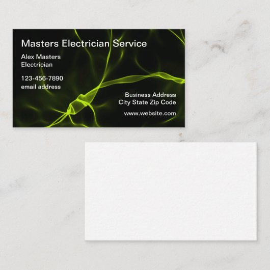 電気工カッコいい業ユニークカード 名刺 (正面/裏面)