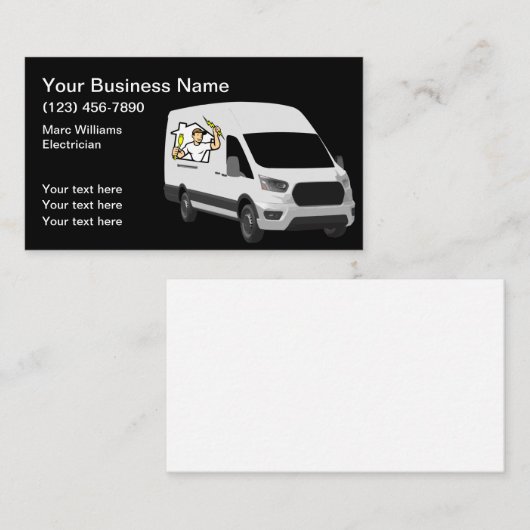 電気工カッコいい社サービス編集可能名刺 名刺 (正面/裏面)