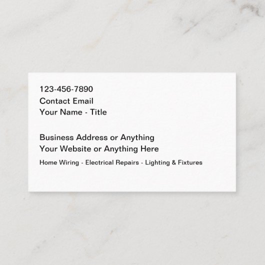 電気工クール社サービスモダン名刺 名刺 (裏面)