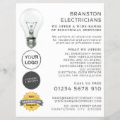 電気工シンプル師の電球の広告 チラシ (正面)