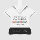 電気工パーソナライズされた士のおもしろい贈物 オーナメント (裏面)