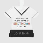 電気工パーソナライズされた士のおもしろい贈物 オーナメント (正面)