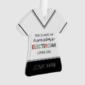 電気工パーソナライズされた士のおもしろい贈物 オーナメント (正面)
