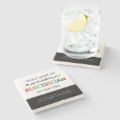 電気工パーソナライズされた士のおもしろい贈物 ストーンコースター (横)