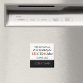 電気工パーソナライズされた士のおもしろい贈物 マグネット (インサイチュ (食洗機))