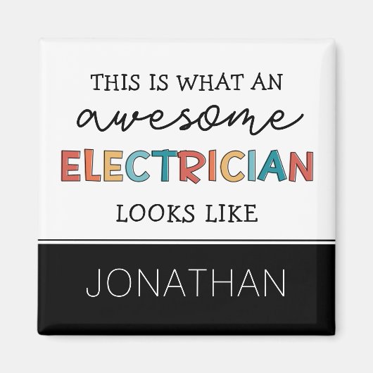 電気工パーソナライズされた士のおもしろい贈物 マグネット (正面)