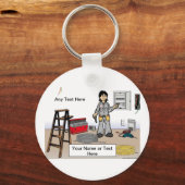 電気工パーソナライズされた師 – 女性マンガ キーホルダー (正面)