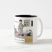 電気工パーソナライズされた師 – 男性の漫画 ツートーンマグカップ (正面右)