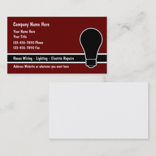 電気工モダンユニーク式テーマ名刺 名刺 (正面/裏面)