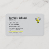 電気工モダン士ミニマリスト灰色の名刺 名刺 (裏面)