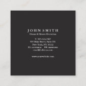 電気工モダン士延長コードロゴブラック スクエア名刺 (裏面)
