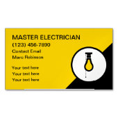 電気工モダン業クールカード磁石 マグネット名刺 (正面)