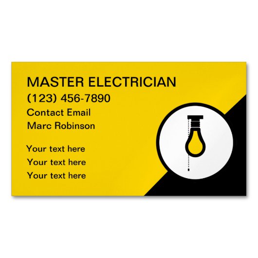 電気工モダン業クールカード磁石 マグネット名刺 (正面)