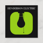 電気工モダン業ユニークカード スクエア名刺 (正面)