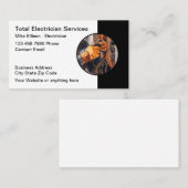 電気工モダン業ユニークカード 名刺 (正面/裏面)