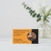 電気工モダン業ユニークカード 名刺 (スタンド正面)