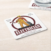 電気工モダン業者マーケティング排出口 スクエアペーパーコースター (アングル)