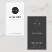 電気工モダン社のロゴ 名刺 (正面/裏面)