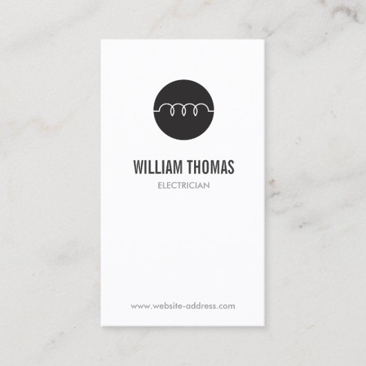 電気工モダン社のロゴ 名刺 (正面)