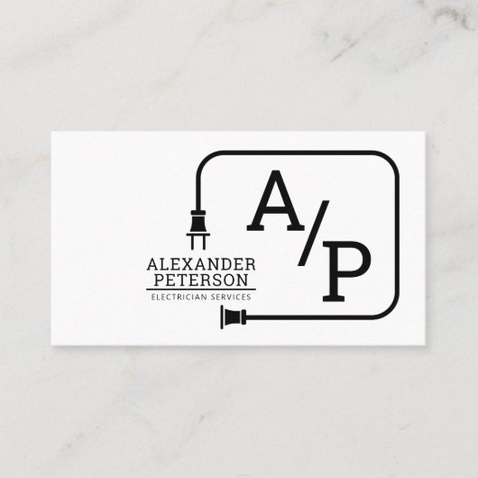 電気工モダン社サービス延長コードロゴ 名刺 (正面)