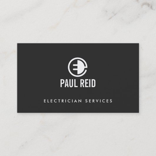 電気工モダン社ロゴグレー 名刺 (正面)
