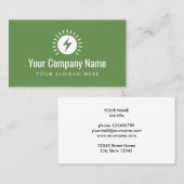 電気工事会社のロゴ名刺テンプレート 名刺 (正面/裏面)