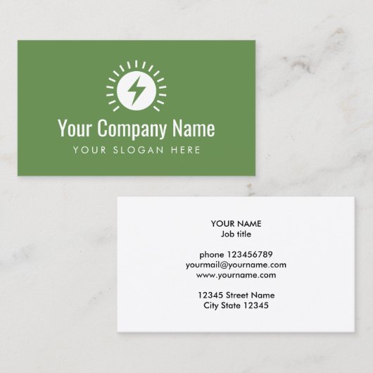 電気工事会社のロゴ名刺テンプレート 名刺 (正面/裏面)