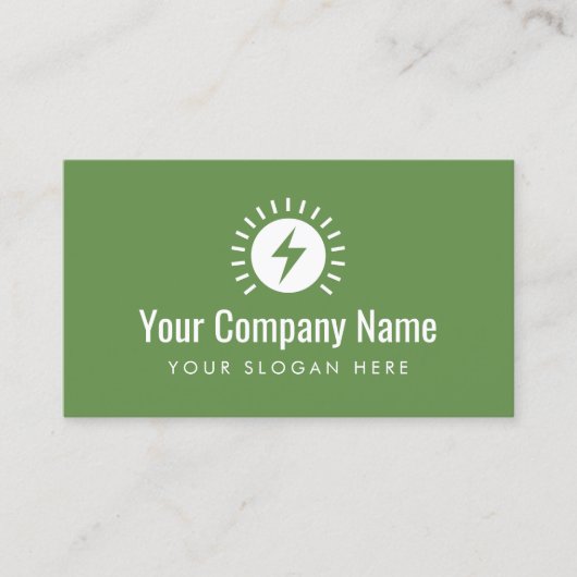電気工事会社のロゴ名刺テンプレート 名刺 (正面)