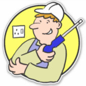 電気工事士のカラー画像 シール (正面)