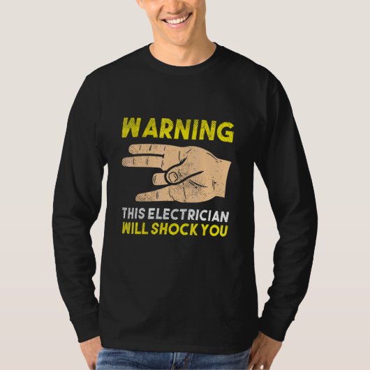 電気工事士のケーブルアンペア電気 Tシャツ (正面)