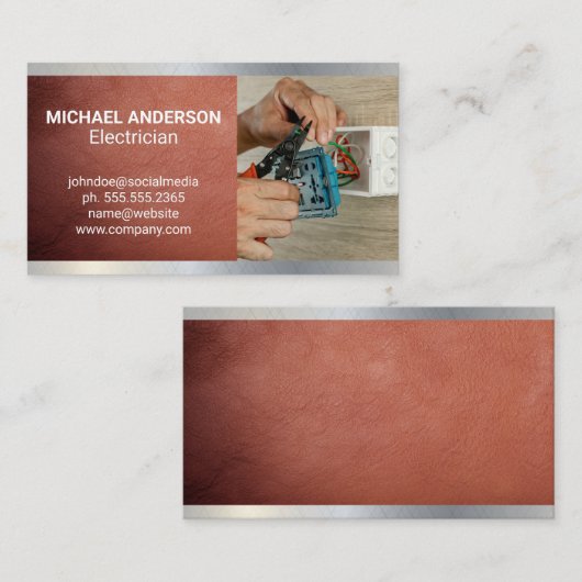 電気工事士のワイヤ切断 名刺 (正面/裏面)