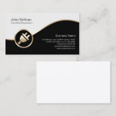 電気工事士の名刺の電気プラグアイコン 名刺 (正面/裏面)