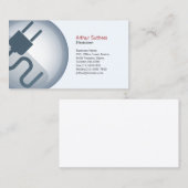 電気工事士の名刺の電源コードアイコン 名刺 (正面/裏面)