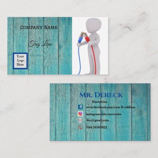 電気工事士の名刺 名刺 (正面/裏面)
