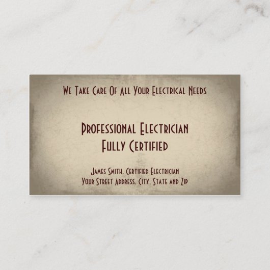 電気工事士の名刺 名刺 (裏面)