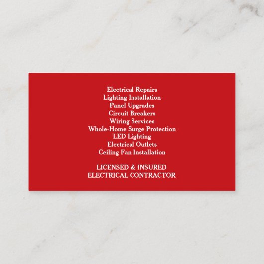 電気工事士の名刺 名刺 (裏面)